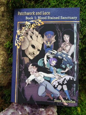 A photograph of the front cover of Patchwork and Lace Book 1