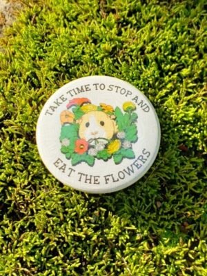 Image of Eat the Flowers pin badge