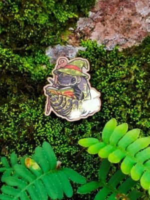 Image of Rolypoly Wizard wooden pin