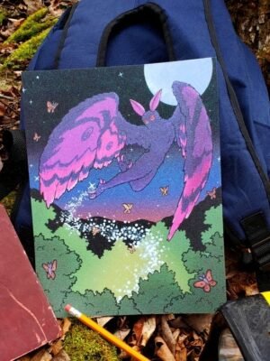 Image of Mothman glitter print