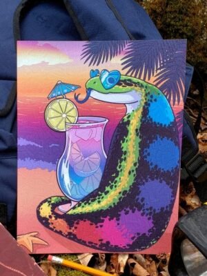 Image of glitter Tsuchinoko print