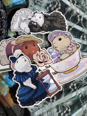 Tea Party Piggies Sticker Set
