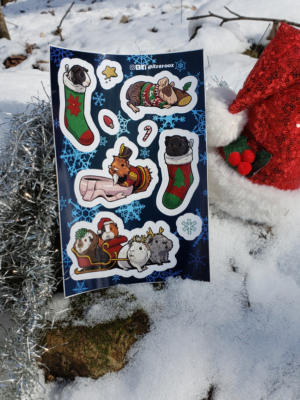 Image of Guinea Pig Christmas Seasons of Fun sticker sheet