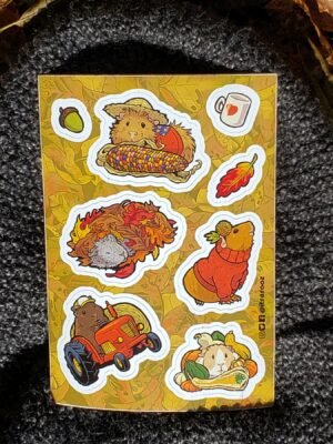 Guinea Pig Autumn Joy "Seasons of Fun" Sticker Sheet